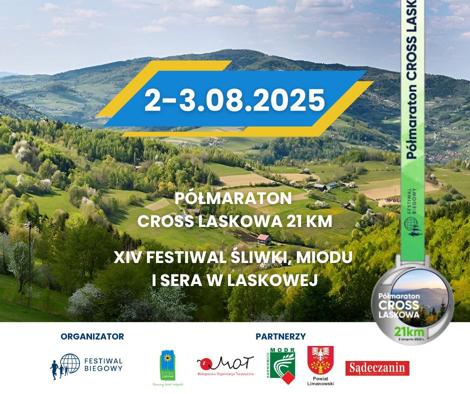Zapraszamy na półmaraton cross Laskowa 21 km